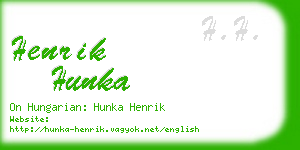 henrik hunka business card